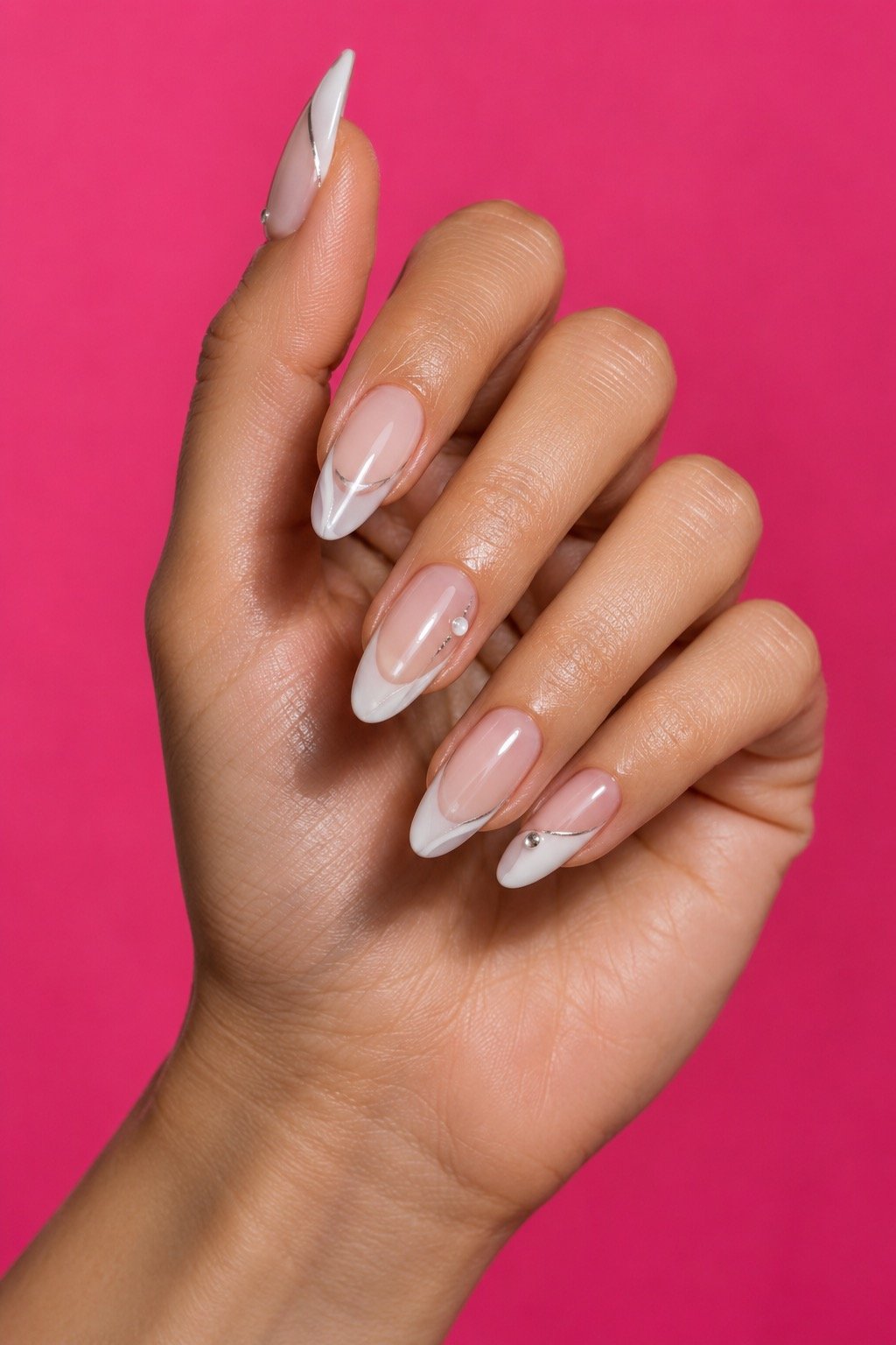 French-tip nail art inspiration on an elegant hand